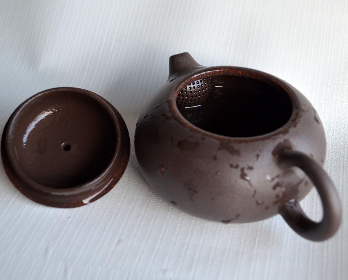 Teapot Chinese Yixing Clay Genuine Black Sand HeiJinGang Tea Xishi Pots (6.8oz/200cc)