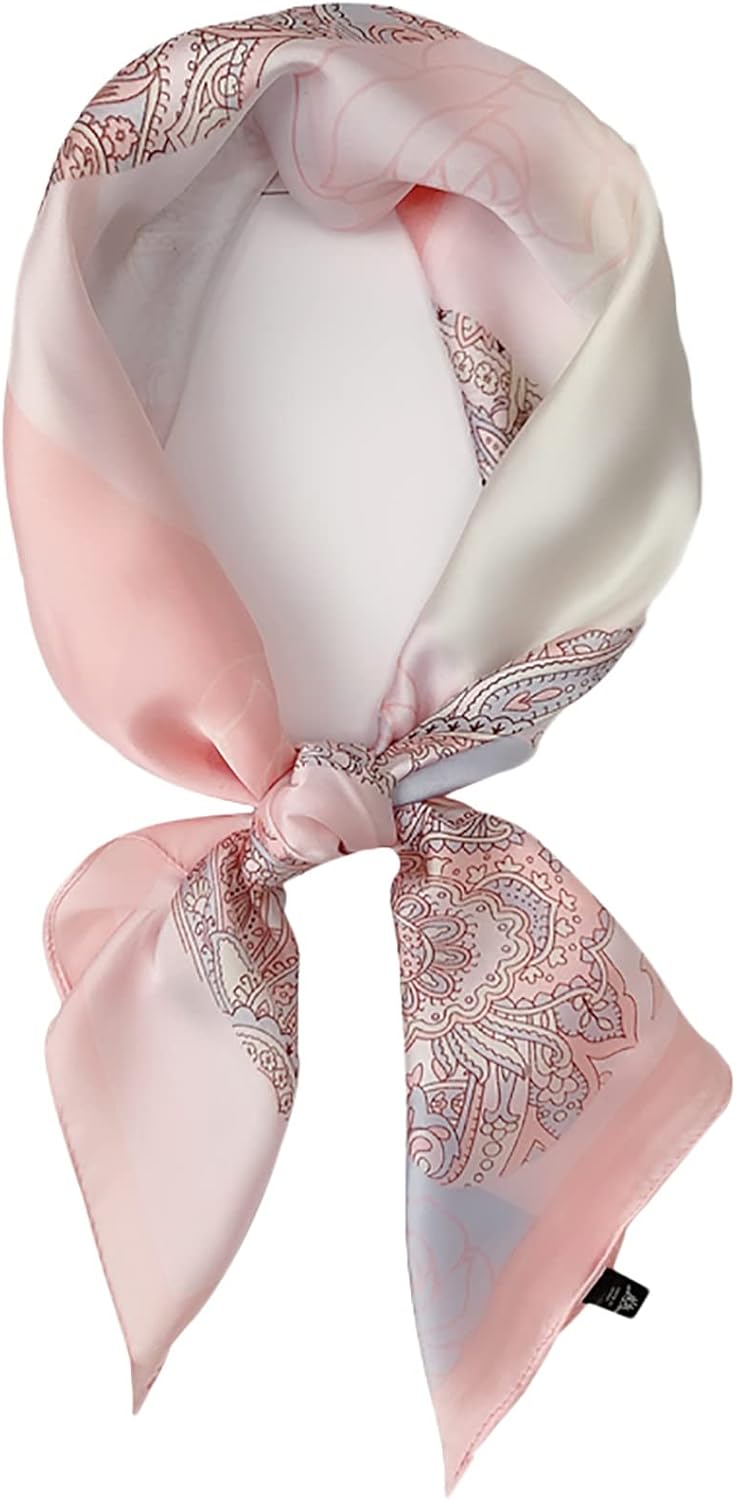 RAN Winter Warm Scarfs Ladies Square Scarf Decorative Floral Pattern Printing Scarf, Spring and Autumn Small Polyester Scarf