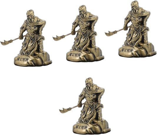 Didiseaon 4 Pcs Ornaments Brass Chinese Wealth Statue Desktop Guan Gong Figurines Guan Gong Statue Antique Buddha Statue Collectible Buddha Statue Lucky Synthetic Resin Guan Yu Statue