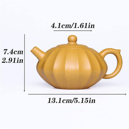 Teapot 230ML Small Zisha Teapot Handmade Teapot Creative Pumpkin Shaped Teapot Tea Set Gift for White Tea, Black Tea Tea Kettle