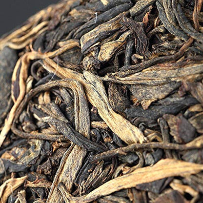 FullChea - Mengku Rongshi 2007 Raw Puerh Tea Cake - Aged Pu Erh Tea Loose Leaf - Sheng Puerh From Yunnan - Increases Energy - 14.11oz / 400g