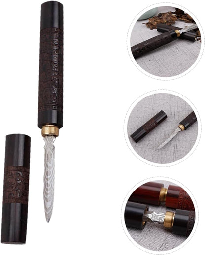 DECHOUS 2 Pcs Tea Needle Chinese Tea Ceremony Accessories Puerh Wood Ice Pick for Kitchen Ice Pick with Cover Tea Tools Tea Tool Metal Stainless Steel Tea Cake