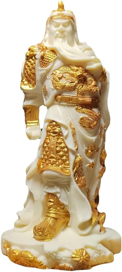 oarehol Guan Gong Statue,Chinese Guardian Kwan Kung Statue Home Office Decor,Feng Shui Guan Yu Figurines Shelf Garden Desktop Decor,Kuan Gong Statue for Gift