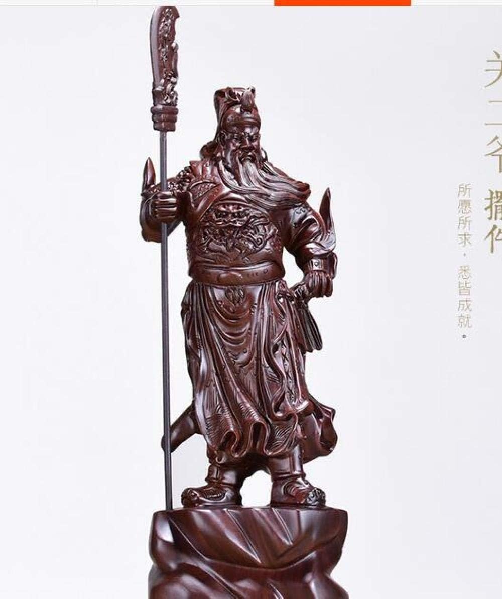 Figurin Statues for Home Decor Statue Woodcarving Gongfu Gong Guan God of Wealth Zhaocai Town House Guanyu Buddha Black Sandalwood Carved Decorative Ornaments