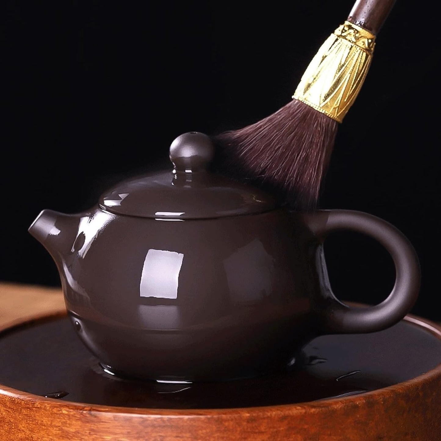 MIKMAX Teapot Teapot 6.3oz/180ml,Genuine Black Clay Zisha Classics Pot Infusers Tea,suitable for Bulk Tea，scented Tea