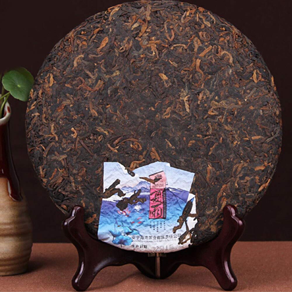 FullChea - 2016 Haiwan 'Summer' Shu Puerh Tea - Mengsong Pu Erh Tea Loose Leaf - Ripe Pu-erh Tea - Reduces Stress - 14.11oz / 400g
