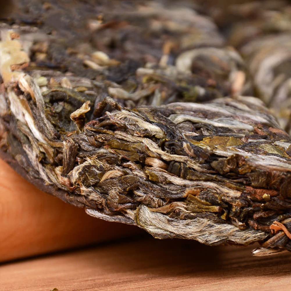 Olvvla - Chinese Puerh Teacake - Yunnan Banzhang Raw Puerh Tea - Ancient Tree Golden Buds Loose Leaf Sheng Puerh Tea - 1.76oz/50g (Pack of 3)