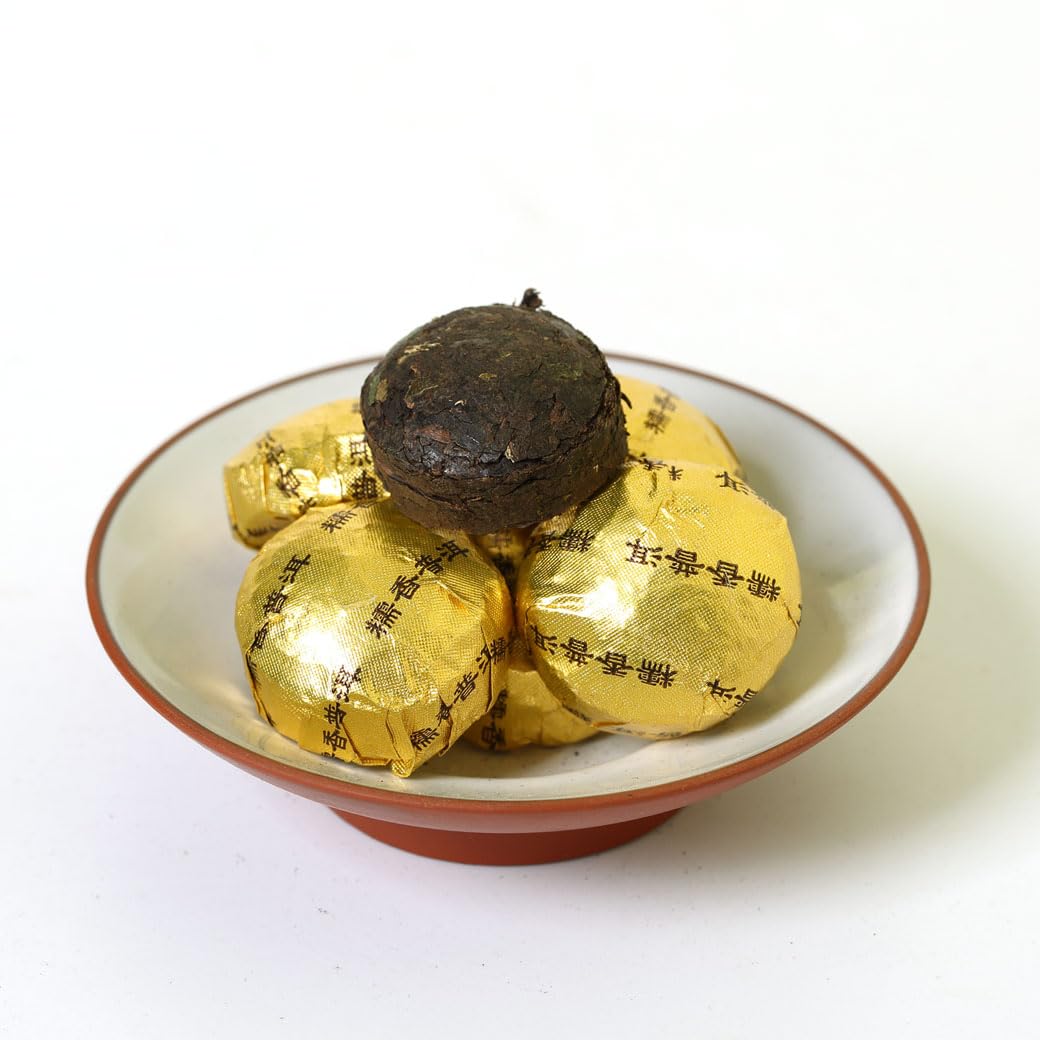 Puerh Tea Cake 20Pcs / 3.17oz 2015 Year Ripe Shu Sticky Glutinous Rice Flavor - Yunnan Pu-erh Pu erh Puer Pu'er Chinese Tea - Mini Tuocha