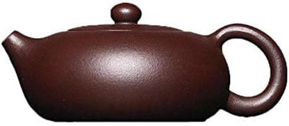 Zisha Teapot Purple Clay Teapot Handmade,220ml Capacity Teapot Purple Clay Ball Hole Flat Kung Fu Tea Set