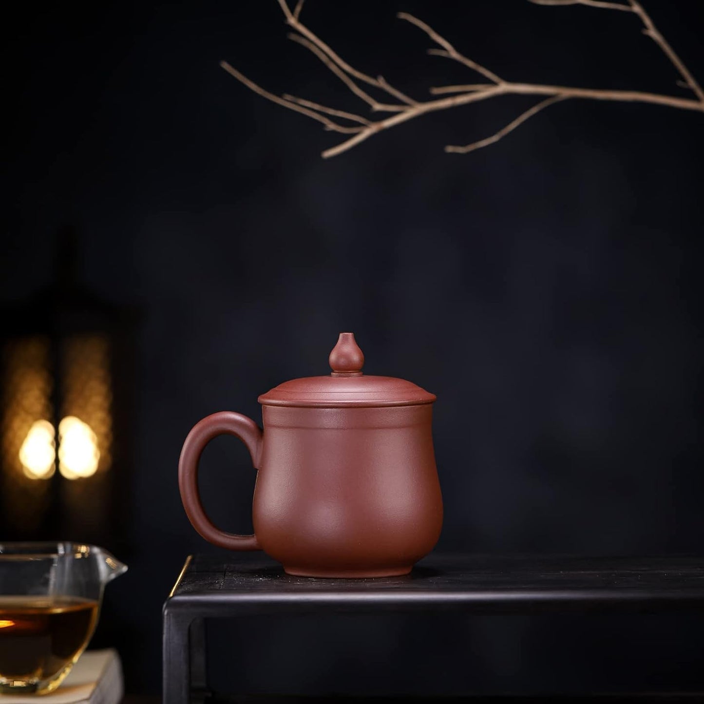 SILINE Zisha Teacup 10.8 Oz, Chinese Genuine Yixing Clay Tea Mug,Finemade Tea Cup -Qingshui Clay