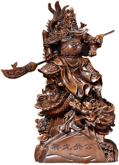 Zelbuck Lucky Guan Gong Ornament Home Wu Caishen Enshrining God Statue Guan Erye Buddha Statue Guan Yu Guan Yunchang Statue God of Wealth