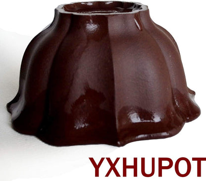 YXHUPOT Chinese zisha Clay 4pcs Cups Gongfu Teacups Diamond Flower (Dark brown purple)