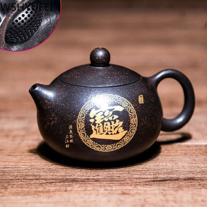 Zisha teapot Xishi teapot handmade personalized gift filter tea set