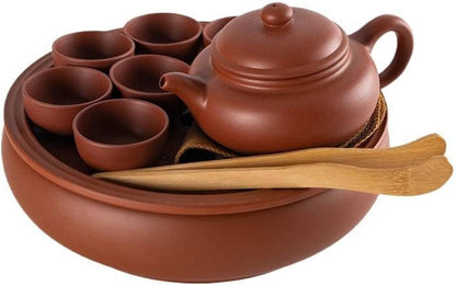 Zisha kung fu Tea Set Suit Household Simple Ceramic Tea Tray teapot Teacup Tea Set Suit