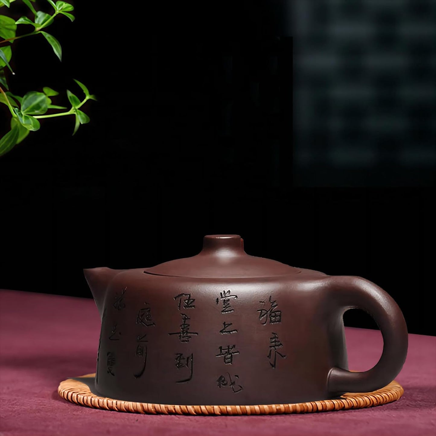 Zisha Teapot 10oz/300ml, Chinese Yixing Purple Clay Tea pot Handmade Personal Tea Maker