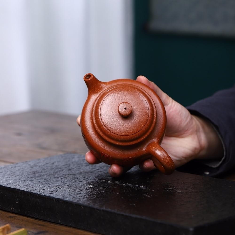 SILINE Yixing Clay Teapot 10.8 Oz/320ml,Chinese Officially Certified Professor Master Handmade Zisha Tea Pot Collection (DeZhong,Jiangpo Clay)