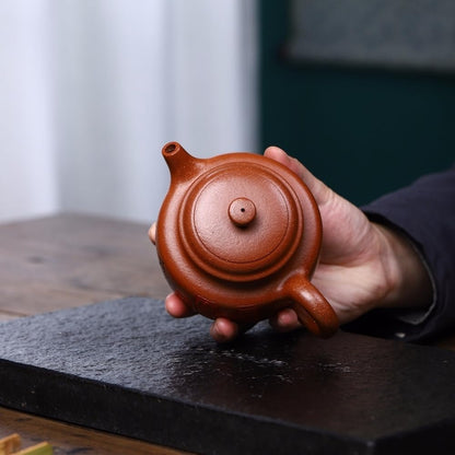 SILINE Yixing Clay Teapot 10.8 Oz/320ml,Chinese Officially Certified Professor Master Handmade Zisha Tea Pot Collection (DeZhong,Jiangpo Clay)