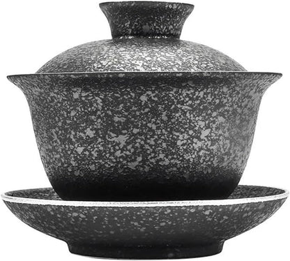 Afternoon Tea Set Ceramic Silver Covered Bowl 999 Pure Silver Covered Bowl Rough Pottery Kung Fu Tea Set Hand Gilded Silver Sancai Tea Bowl Tea Cu Tea Set For Adults