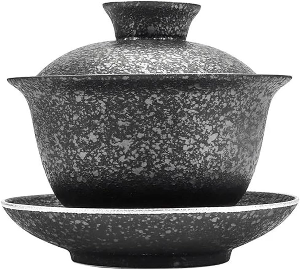 Afternoon Tea Set Ceramic Silver Covered Bowl 999 Pure Silver Covered Bowl Rough Pottery Kung Fu Tea Set Hand Gilded Silver Sancai Tea Bowl Tea Cu Tea Set For Adults