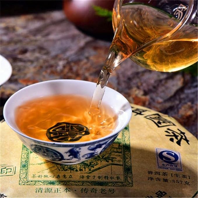 357g Yunnan Puer Tea Raw Puerh Tea Cake Chinese Semi-fermented Tea Health Care