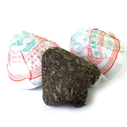 Puerh Tea Cake 4Pcs 250g / Total 35.2oz 2008 Year Raw Sheng Lucky Dragon Mushroom Shaped - Yunnan Pu-erh Pu erh Puer Pu'er Tuocha Chinese Tea