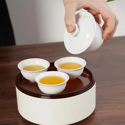 Afternoon Tea Set Travel Tea Set Kung Fu Tea Tray Portable Tea Set For Adults (Color : B)