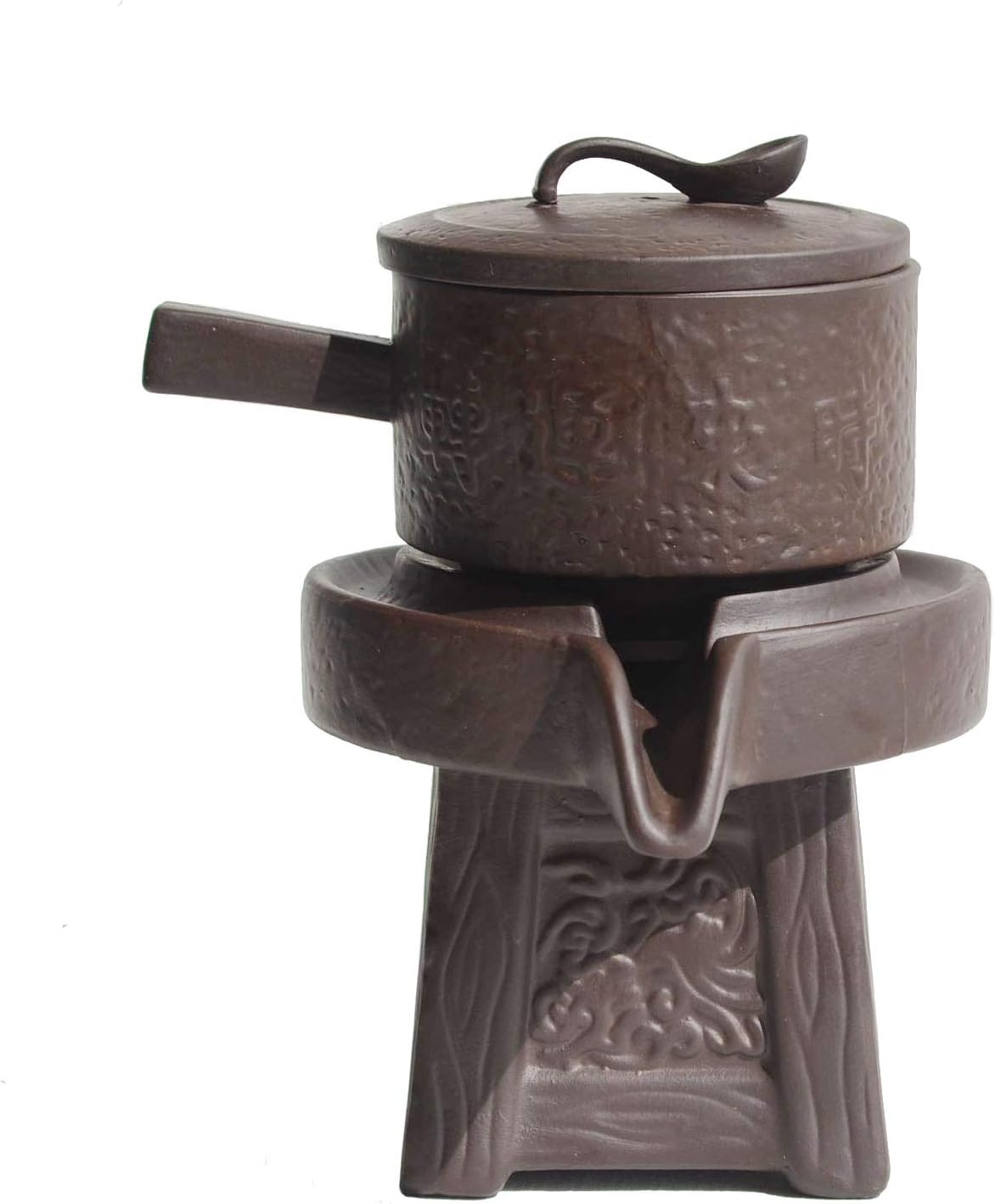 Chinese Gongfu Tea Set Service Automatic Stone-Mill Pot Cups Gift for Tea Ceremony Party Home Office Decor