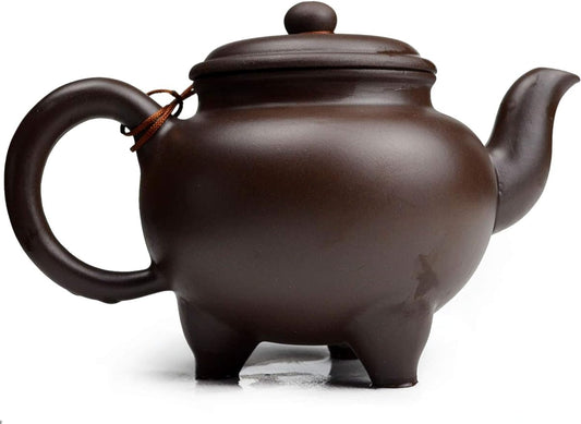 Yxhupot Teapot Chinese Gongfu Tea 20oz/600ml Zisha Clay Classical Tripod Pot Zini for Loose Tea