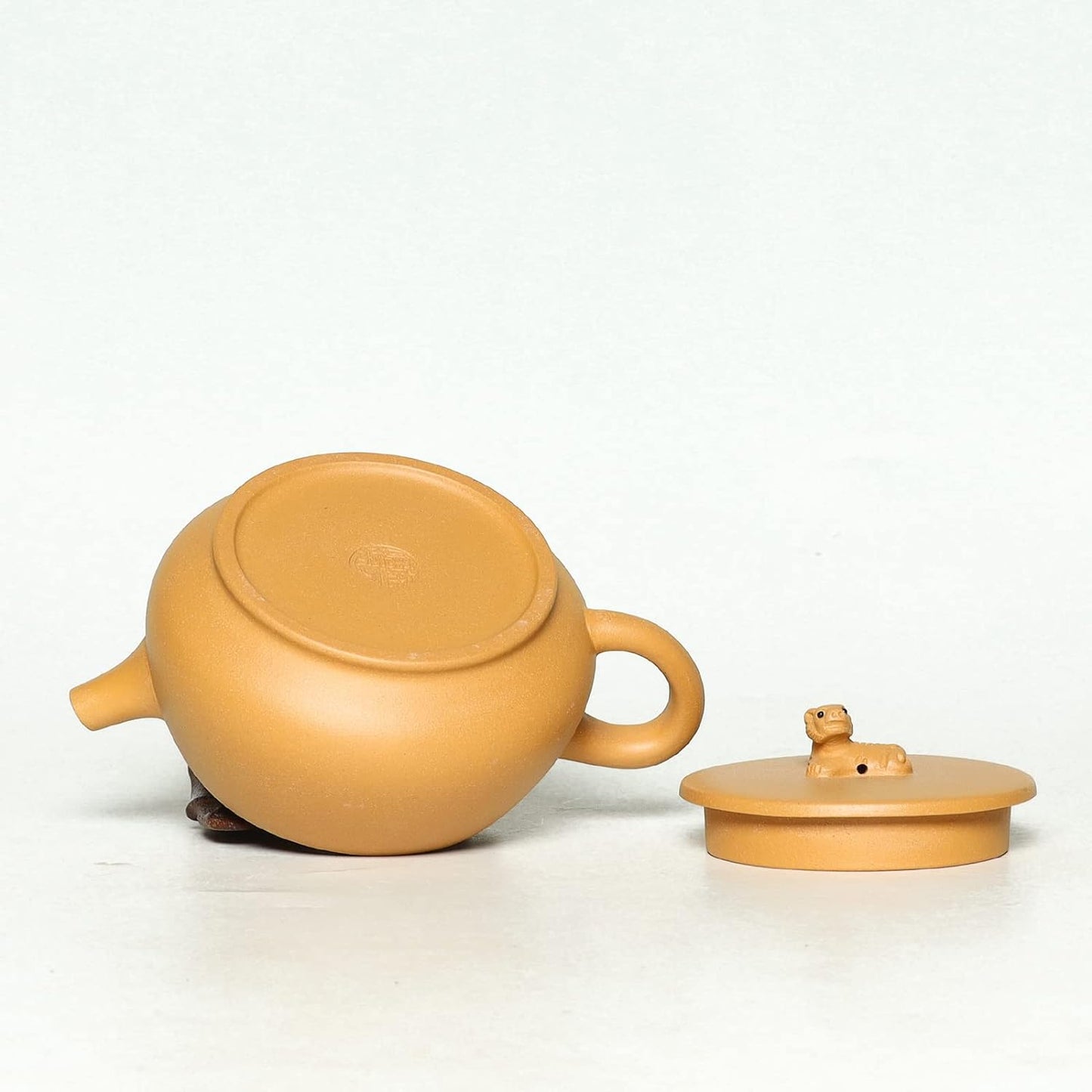 SILINE Zisha Tea Pot 10 Oz,Chinese Genuine Yixing Clay HandmadeTeapot with Filter,Infuser Kung Fu Loose Leaf Tea Maker Set (Hunian,Yellow Duanni Clay)