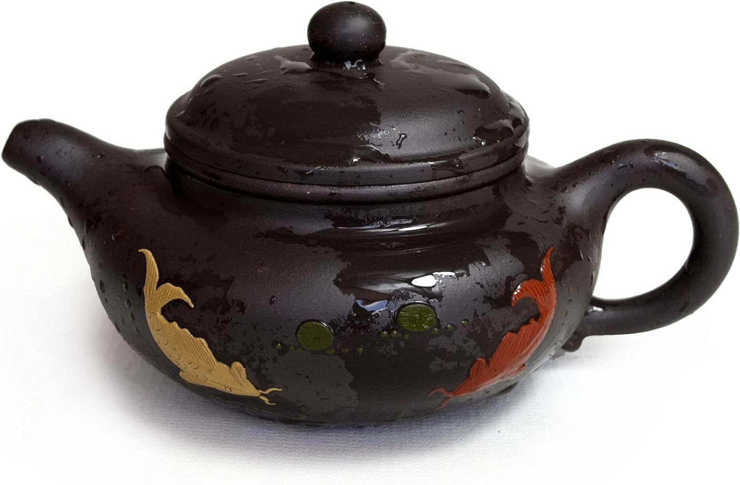 Yxhupot Teapot 8.6oz Chinese Yixing Genuine Black Clay Zisha Classics Pot Infusers Tea (Pot Fangfu HJG Fish)