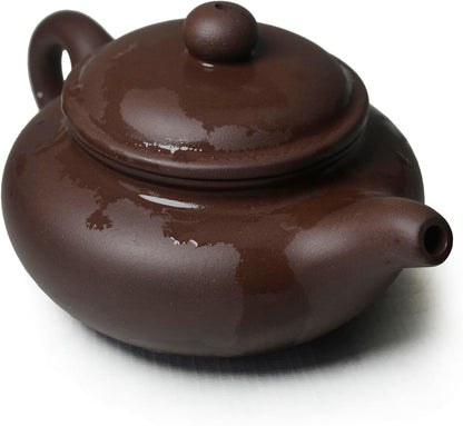 Teapot Chinese Yixing Genuine Black Clay Zisha 11oz Classics Fanggu Pot Infusers Tea (Zini purple clay)