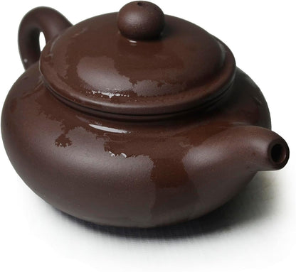 Teapot Chinese Gongfu Genuine Black Clay Zisha 10oz Classics Fanggu Pot Infusers Tea (Zini purple clay)