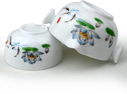 Liang baobao Convenient Teapot Cup Porcelain Teacup White Glazed Travel tea set (Lotus)