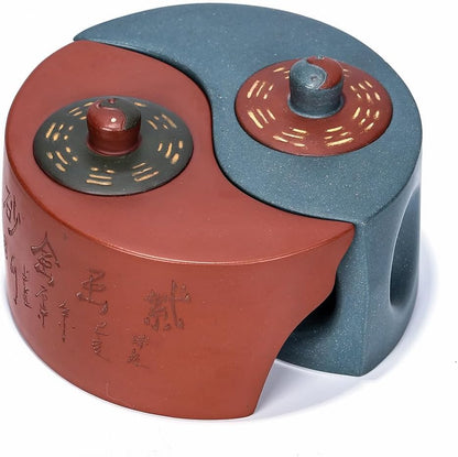 Tai chi bagua Teapot Set, Chinese Zisha Clay Pottery Handmade Tea Pot Ceramics Purple Sand Mud Kungfu Kettle