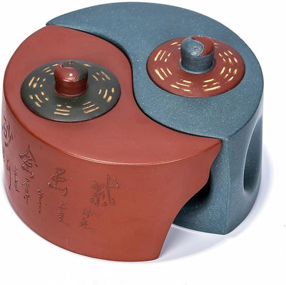 Tai chi bagua Teapot Set, Chinese Zisha Clay Pottery Handmade Tea Pot Ceramics Purple Sand Mud Kungfu Kettle