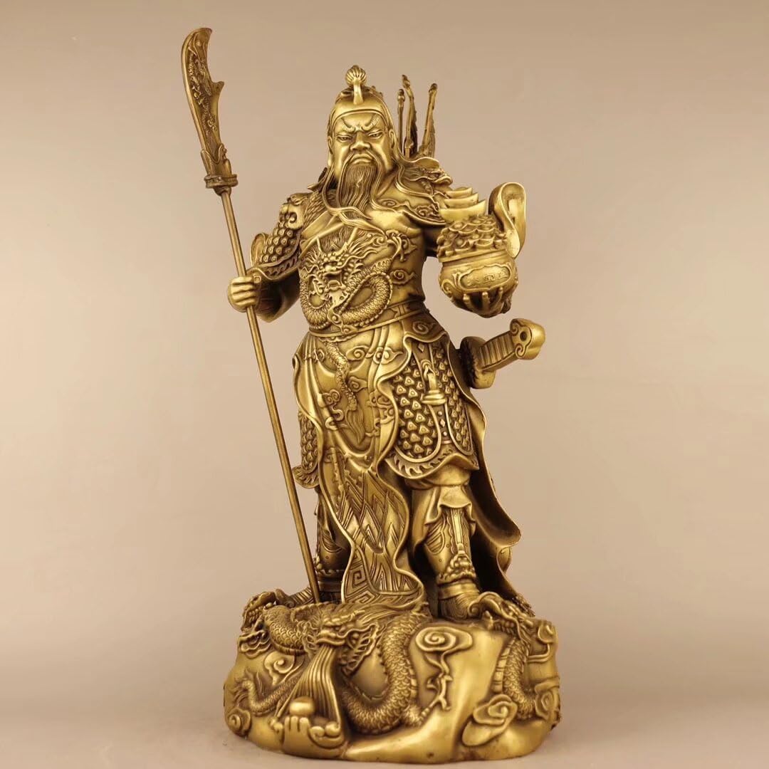 ZHONNA Guan Gong The God of Wealth Bronze Statue of Guan Yu The Chinese god of war attracts Wealth and feng Shui Gifts