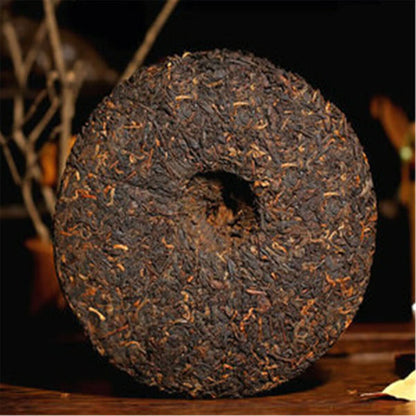 Pu'er Tea Shen Ripe Black Tea Royal Qi Zi Cha Aged Cake Yunnan Menghai 357g