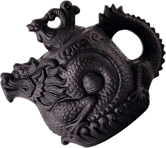 HAKIDZEL Dragon Phoenix Purple Clay Teapot Ceramic Cast Iron Tea Kettle 510 Water Boiling Pot Teapot Warmer Zisha Teapot Mini Teapot Portable Teapot Tea Pet High Capacity Office
