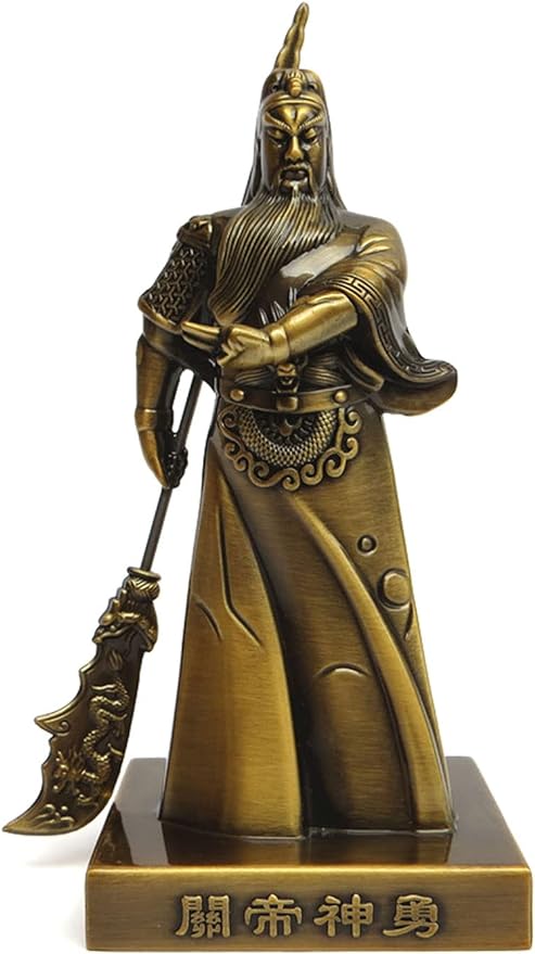 GQPZMD Guan Yu,Chinese Fengshui Guan Gong Statue,Antique Bronze Finish Statue for Decoration car Home Office Tabletop,Historical Collection Good Lucky Gifts 4.6 Inch