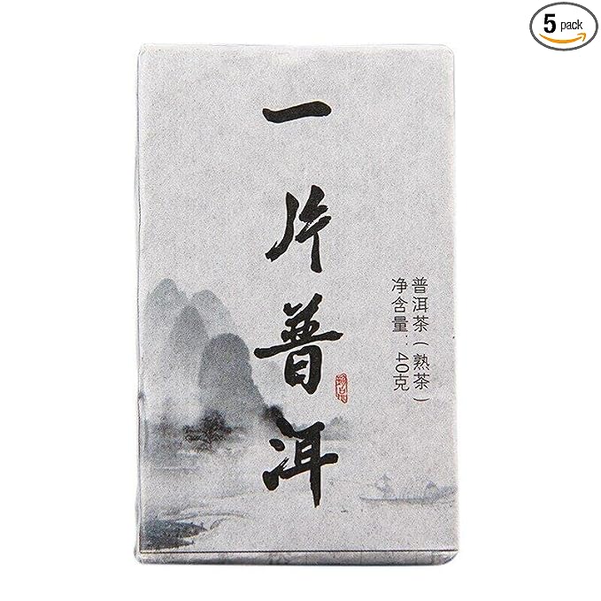 40g Chinese Mini Puerh Brick Yunnan Ancient Tree Shu Puerh Instant Ripe Puer (40g*5 pcs)
