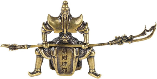DMtse Chinese Feng Shui Brass Guan Yu Guan Gong Army General Statue Figurines Feng Shui Decor Home Office Decoration Tabletop Decor Good Lucky Gifts