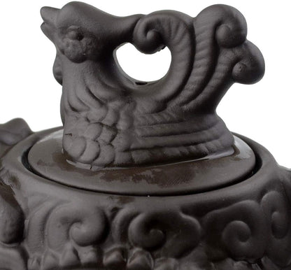 Teapot Chinese Dragon Phoenix Zisha Clay Gongfu Tea Pots Zini for Loose Tea (9oz)