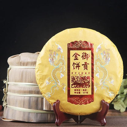 Pure Spring Tea Pu-Erh Ripe Tea Cake Chinese Black Tea Health Care Puer Tea 357g