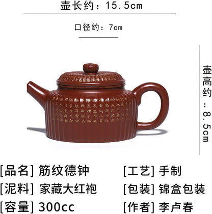 Handmade Zisha Teapot, Chinese Yixing Purple Clay Tea Pot 300cc,Chinese Kungfu Brew Infuser Loose Leaf Tea