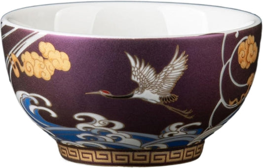 Chinese/Japanese Tea Set New Crane Cup Colorful Tea Cup Enamel Teacup Ceramic Chinese Kung Fu Tea Set Luxuriant Master Cup Enamel Ceremonial Cup Tea Bowl Portable Teapot Set Tea Gift set ( Size : 05 1