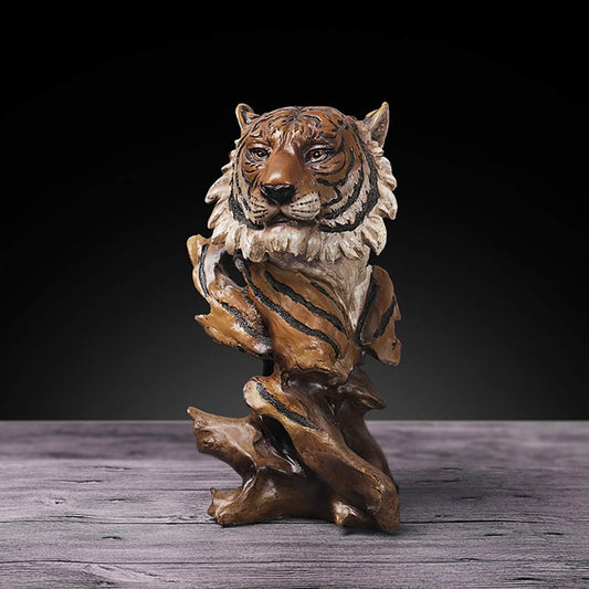 10.8 Inch Resin Tiger Statue Sculpture Animal Collectible Figurine Gift Idea Home Desktop Decoration