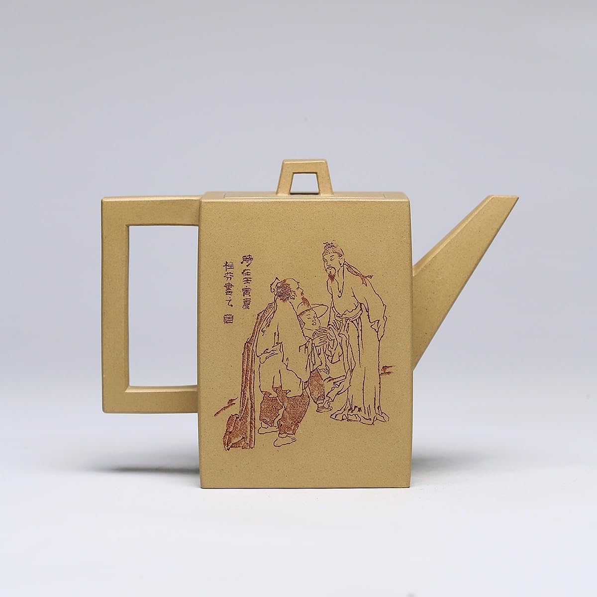 SILINE Large Yixing Clay Teapot 16.9 Oz/500ml,Chinese Officially Certified Professor Master Handmade Zisha Tea Pot Collection (ZhuanFang,Green Clay)
