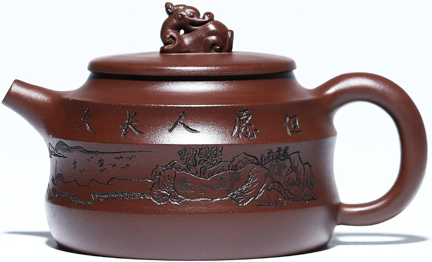 Handmade Zisha Teapot, Chinese Yixing Purple Clay Tea Pot 10.8 Oz (320cc),Chinese Kungfu Brew Infuser Loose Leaf Tea