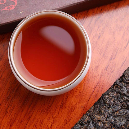 FullChea - 2018 Haiwan Chatou Shu Puerh Tea Brick - Pu Erh Tea Loose Leaf - Ripe Pu-erh Aged Black Tea - Healthy Tea - 17.6oz/ 500g