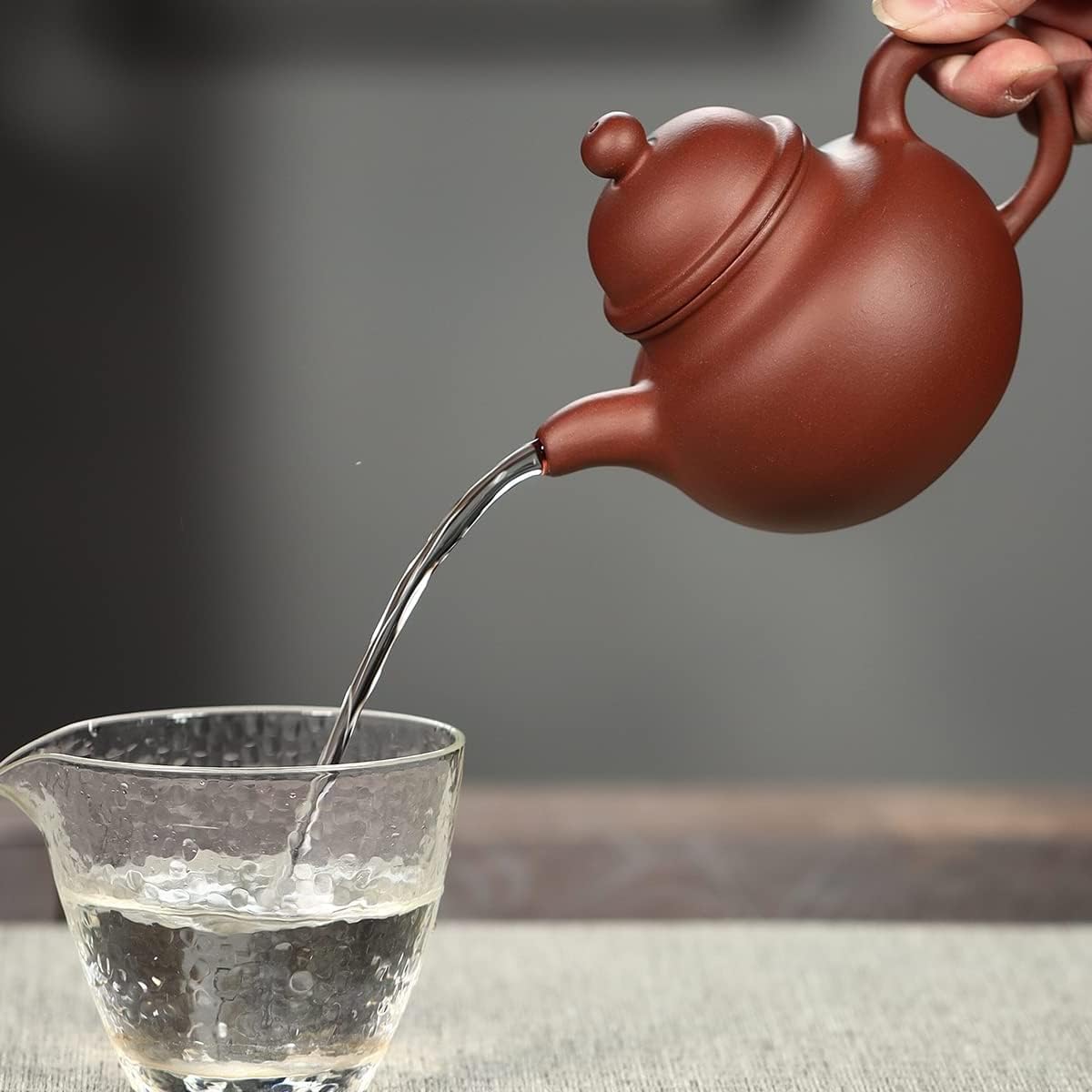 SILINE Zisha Tea Pot 10 Oz,Chinese Genuine Yixing Clay HandmadeTeapot with Filter,Infuser Kung Fu Loose Leaf Tea Maker Set (Duoqiu,Dicaoqing Clay)